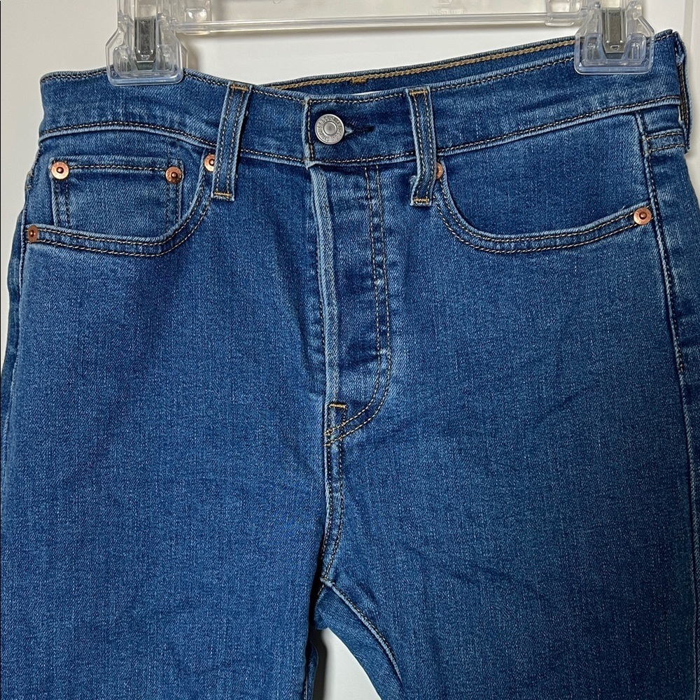 Levi’s Wedgie Skinny Button Fly Denim Blue Jeans Size 28 - Picture 4 of 5